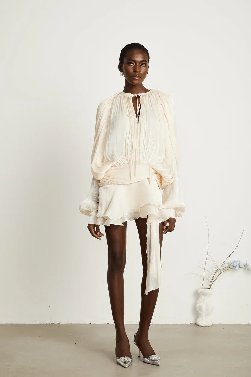 STELA | Vestido mini neutro