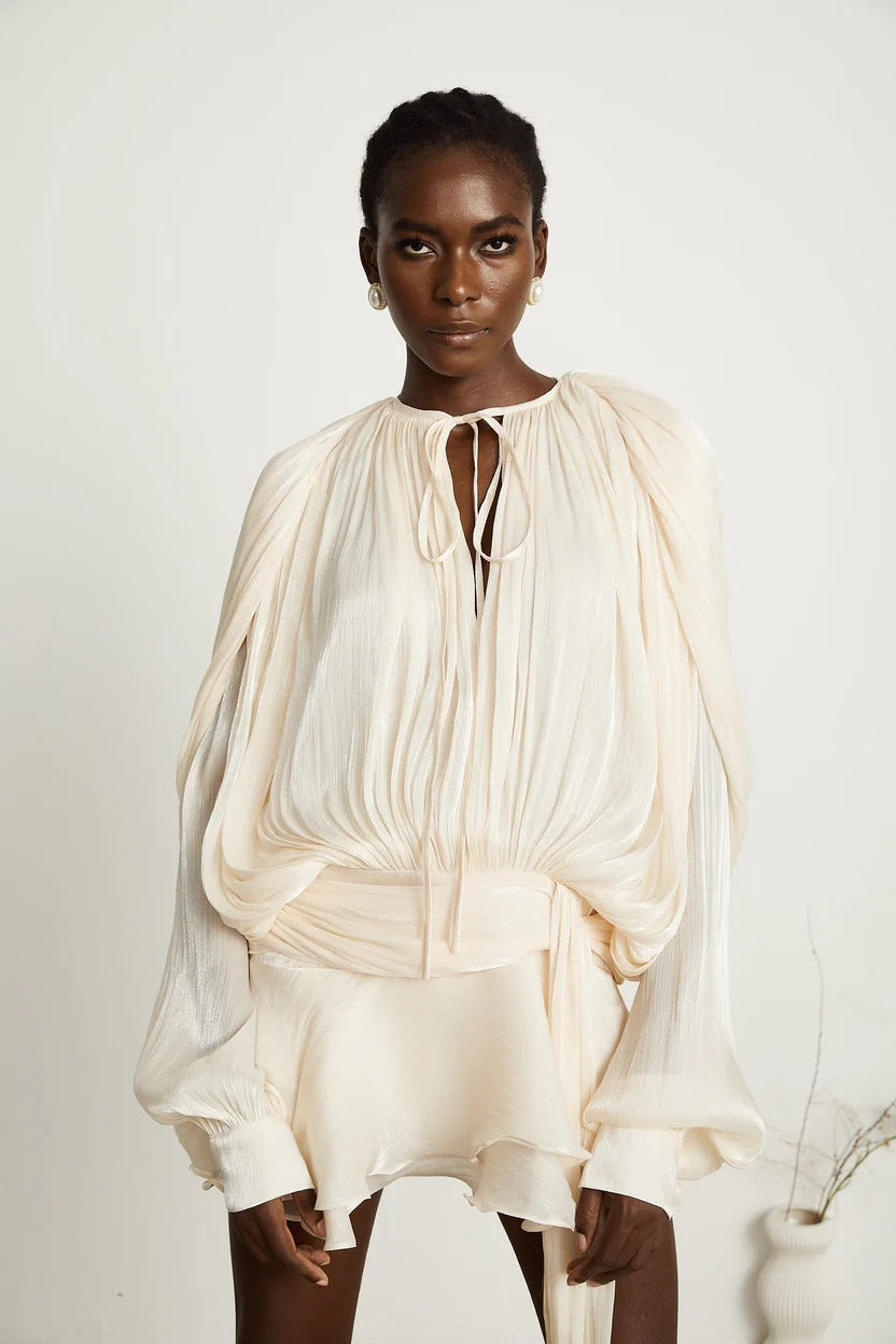 STELA | Vestido mini neutro