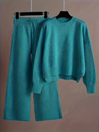 INGRID - Conjunto de suéter de punto semilla elegante - Hombro caído