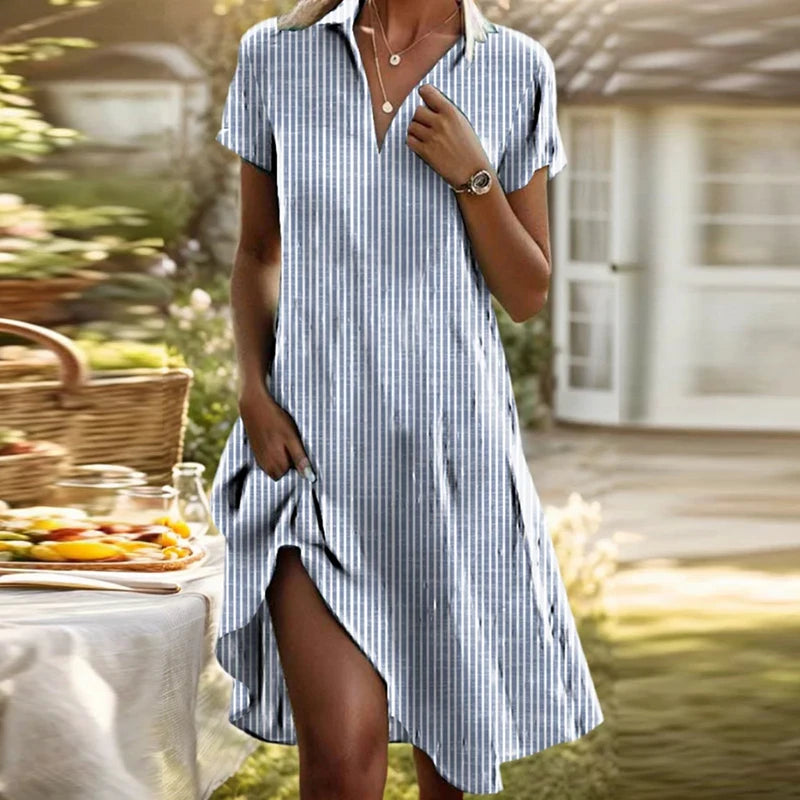 Marit – ☀️Vestido estampado con cuello en V☀️